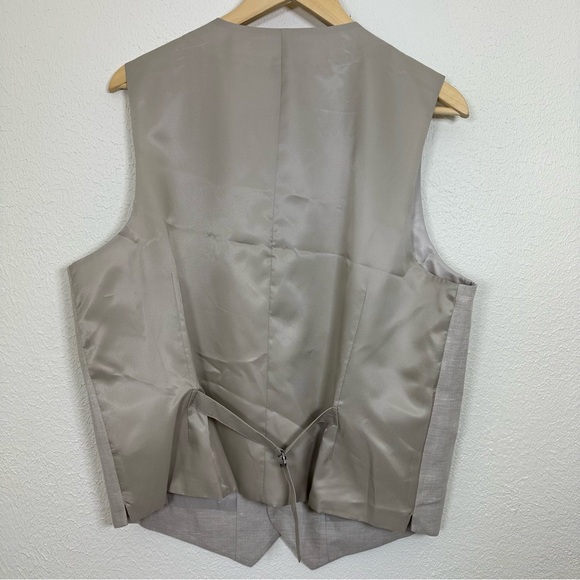 Perry Ellis Mens Vest Large Linen Blend Natural Linen Core NWT - Picture 4 of 14